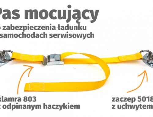 Pas mocujący z zaczepami do samochodów serwisowych